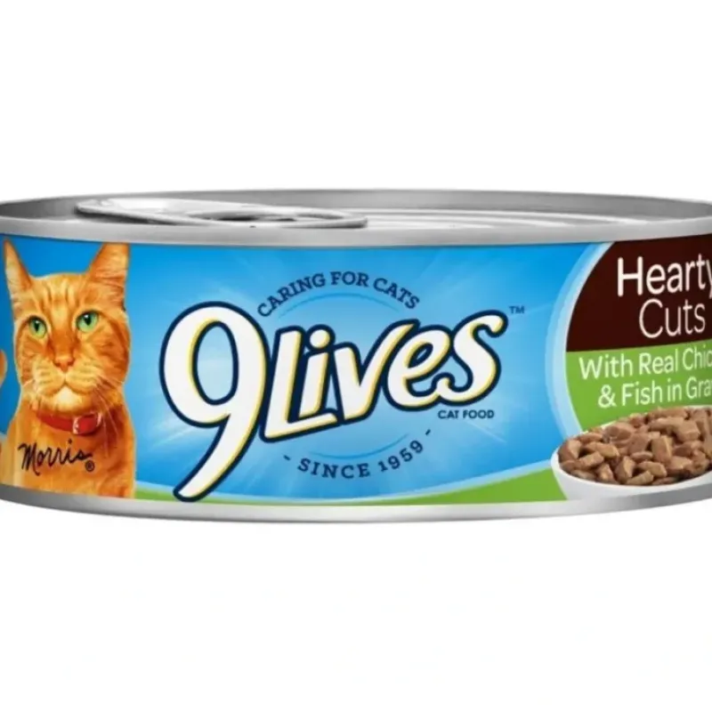 Cats*9 Lives Hearty Cuts with Real Chicken and Fish in Gravy Canned Cat Food - Pet Home | The Perfect Pet Supplies Shopping Experience