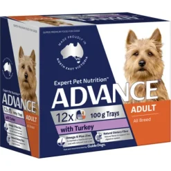 Dogs*Advance Turkey Adult Trays Wet Dog Food 100g x 12 - Pet Home | The Perfect Pet Supplies Shopping Experience