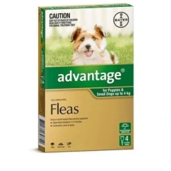 Dogs*Advantage Green 4pk Dogs up to 4kg - Pet Home | The Perfect Pet Supplies Shopping Experience