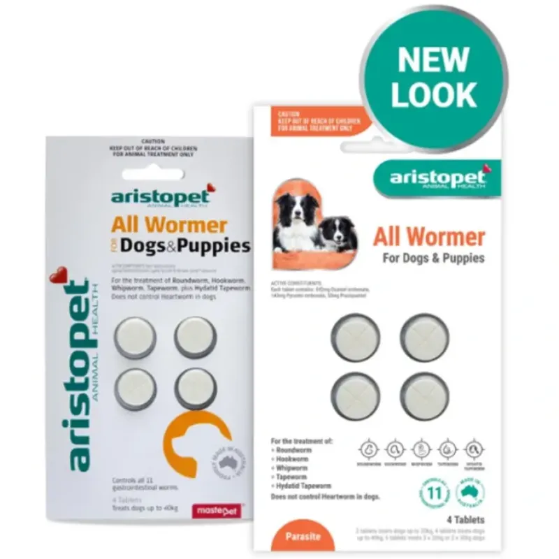 Dogs*Aristopet Allwormer for Dogs & Puppies 10kg Tablets 4 pack - Pet Home | The Perfect Pet Supplies Shopping Experience