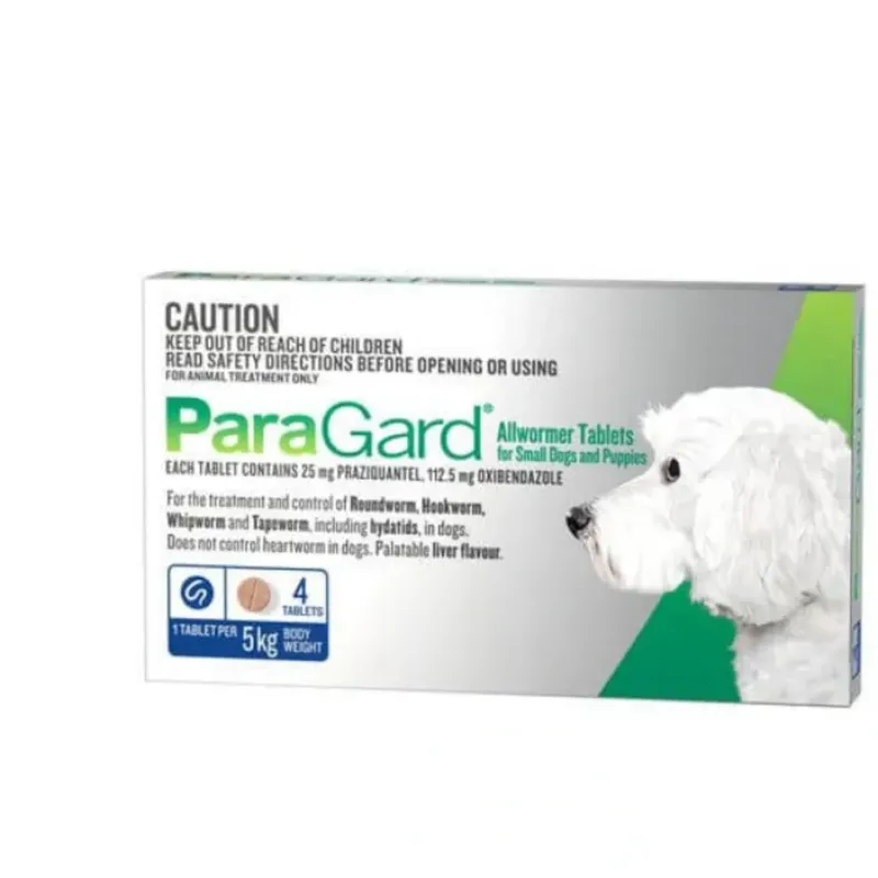 New Paragard All Wormer Tablets for small dogs and Puppies 5kg tablets packet of 4 - Pet Home | The Perfect Pet Supplies Shopping Experience Dogs