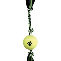 Cheap Pet Shop Direct - Mammoth Flossy Chews Knot Rope Tug Large with 4" Tennis Ball - Pet Home | The Perfect Pet Supplies Shopping Experience Pet Toys