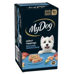 Clearance Pet Shop Direct - My Dog Select Toppings with Tender Chicken & Cheese 100g x 6 Trays Box - Pet Home | The Perfect Pet Supplies Shopping Experience Dogs