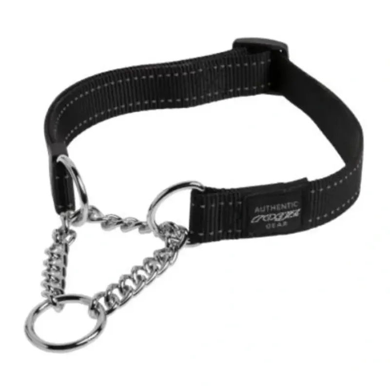 Shop Pet Shop Direct - Rogz Obedience Half-Check Collar Fanbelt Large Black - Pet Home | The Perfect Pet Supplies Shopping Experience Dogs