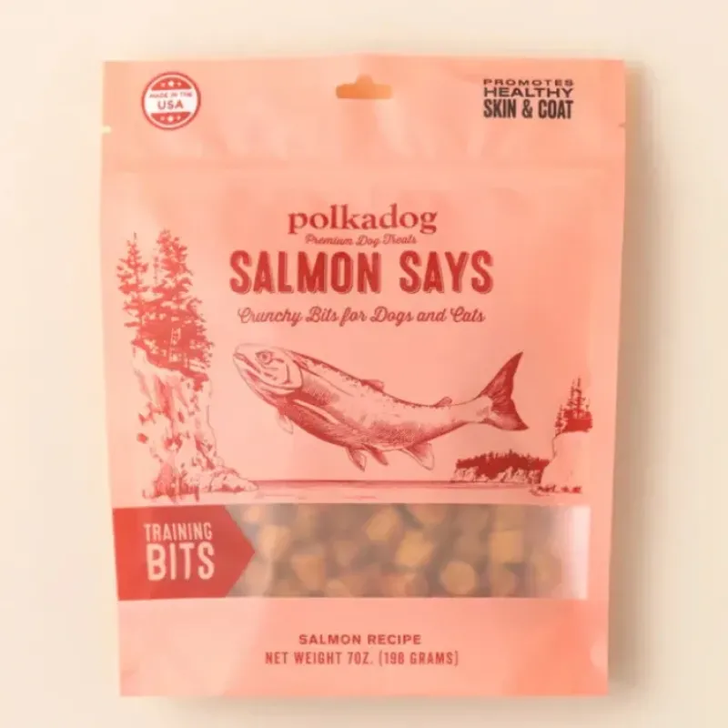 Cats*Polkadog Salmon Says (Bits) Dog Treats (12 oz) - Pet Home | The Perfect Pet Supplies Shopping Experience
