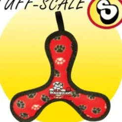 Dogs*Tuffy Jr'S Bowmerang Red Paw Print 20X2.5Cm - Pet Home | The Perfect Pet Supplies Shopping Experience